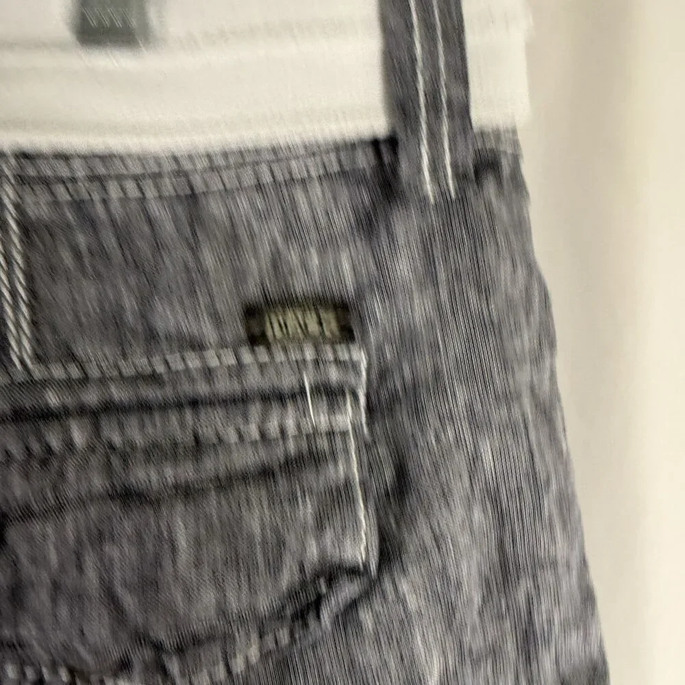 Buckle Black Linen Blend Shorts Men's 38 Grey Belted Athletic 8